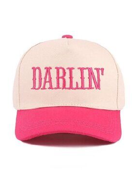 Darlin Pink and Tan two tone cotton hat